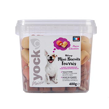 mini biscuits fourrés pour chien yock